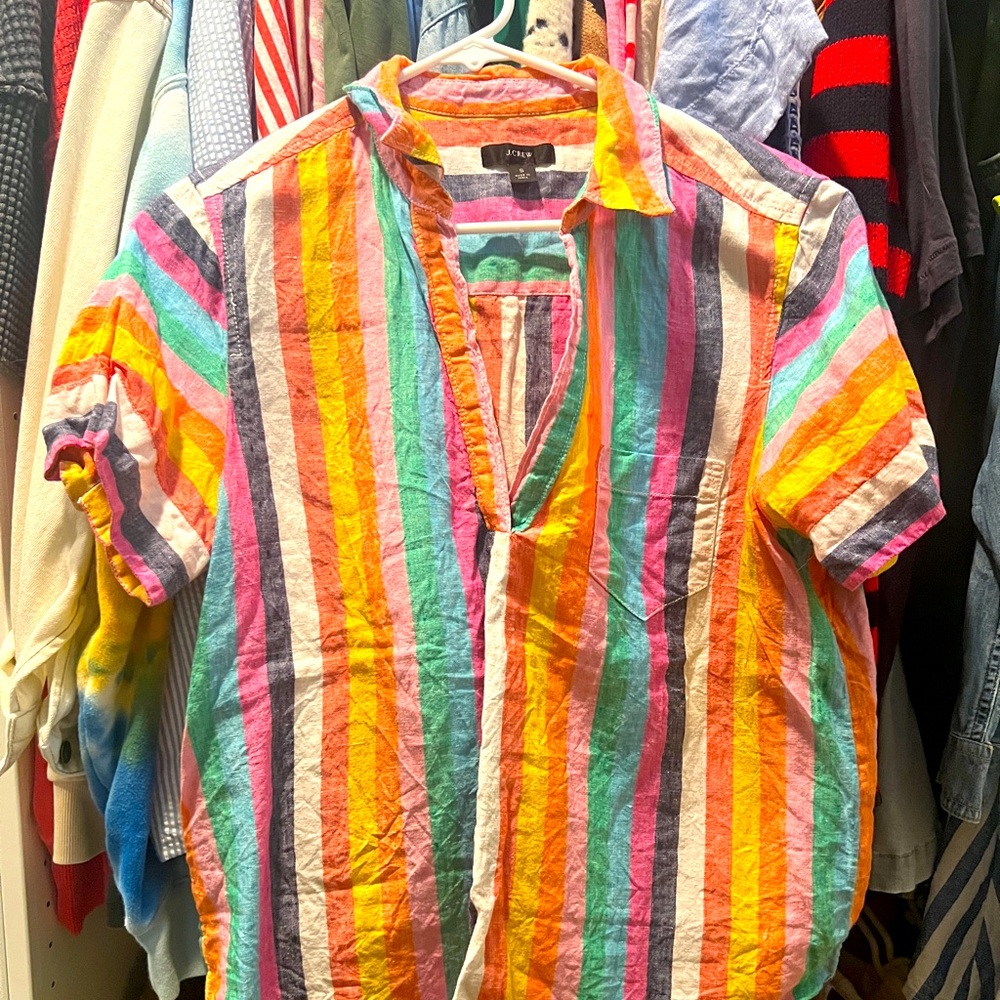 J. Crew Linen Summer Top- 100% Linen